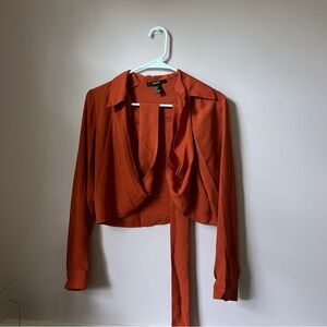 Forever 21 Orange Longsleeve Top